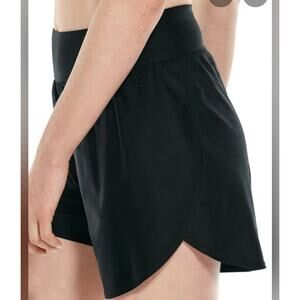 Coolibar Ripple Swim Shorts with Brief Size Small in Black NWOT
